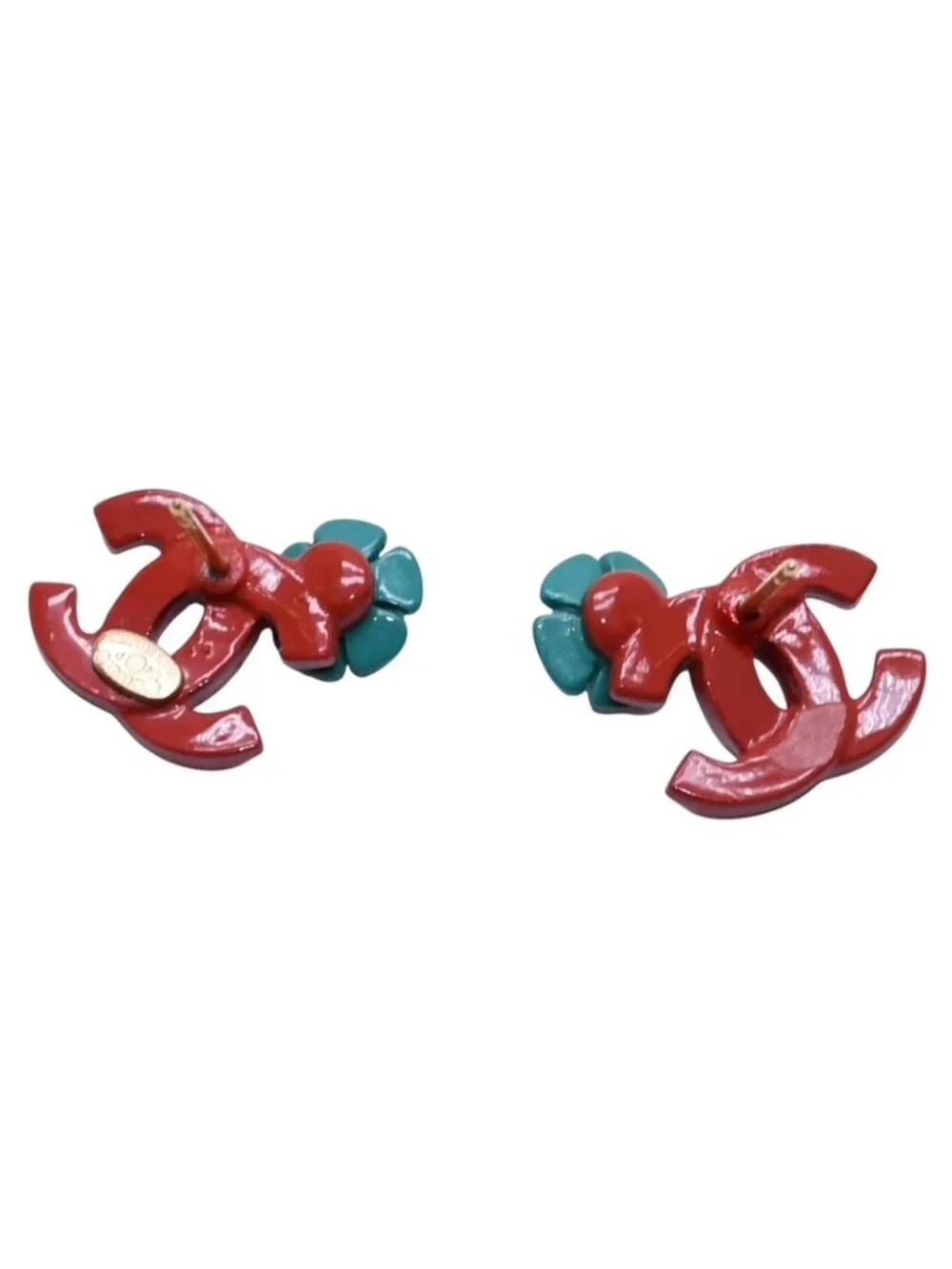 Chanel CC Logo Earrings 04 Rhinestone Flower